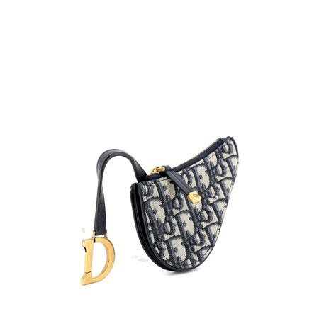 saddle porte monnaie dior oblique jacquard in blau|Langes Saddle Portemonnaie mit Kette Dior Oblique Jacquard in .